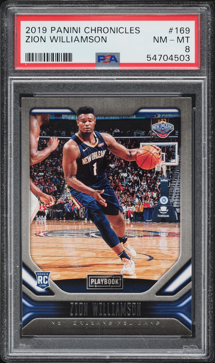 2019 Panini Chronicles Playbook Zion Williamson ROOKIE #169 PSA 8 NM-MT