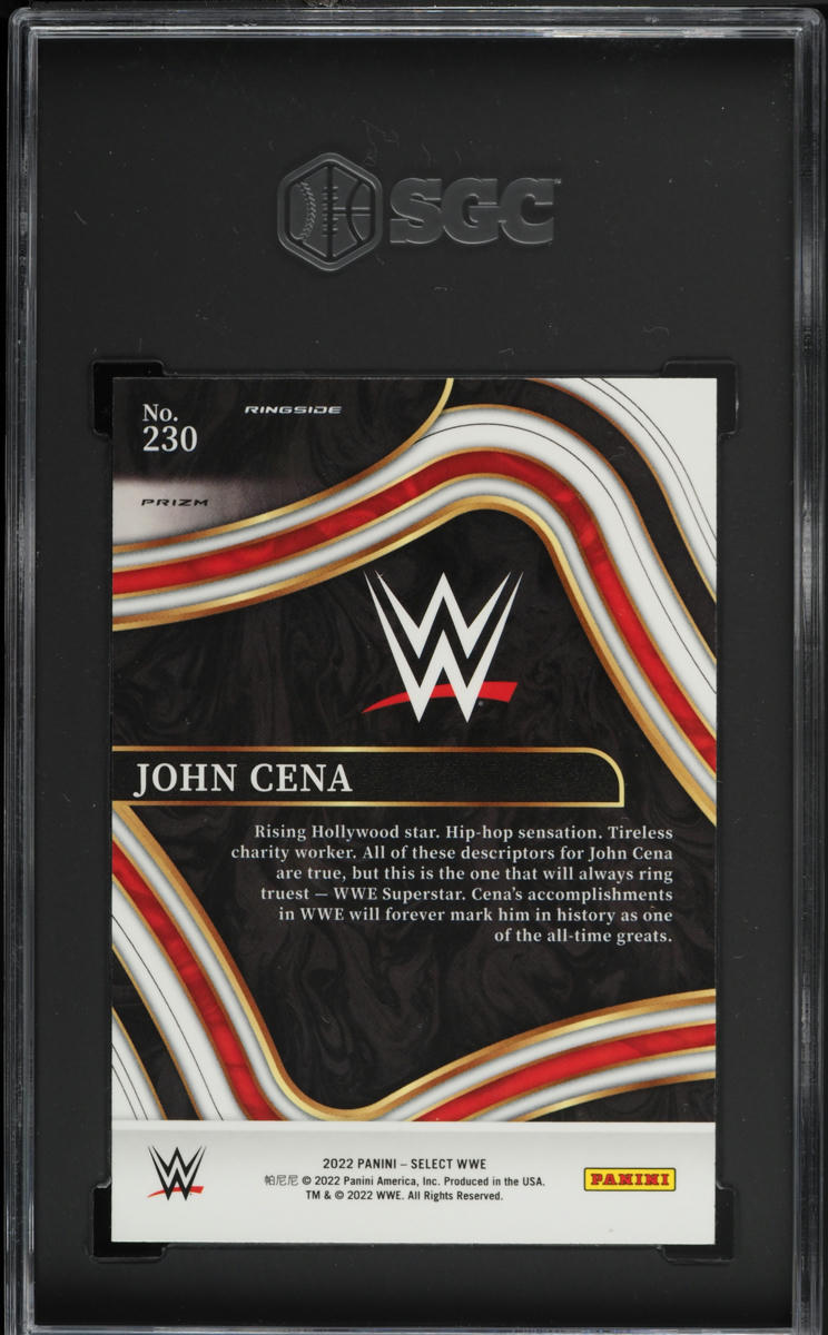 2022 Select WWE Ringside Orange Flash Prizm John Cena #230 SGC 9 MINT