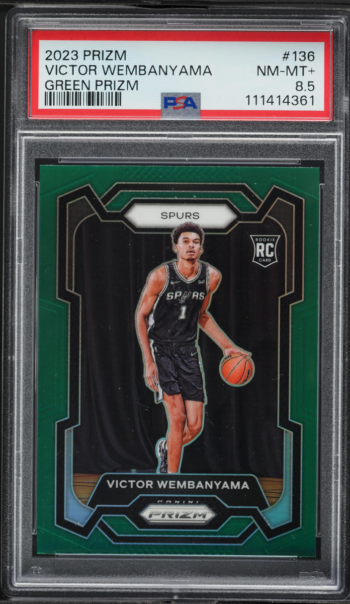 2023 Panini Prizm Green Victor Wembanyama ROOKIE #136 PSA 8.5 NM-MT+