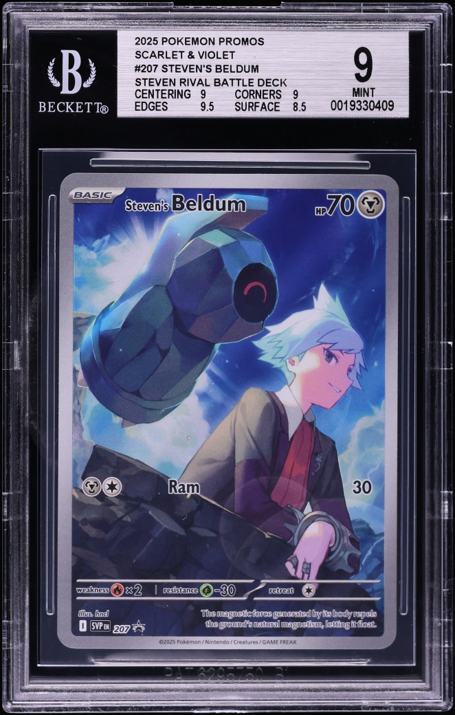 2025 Pokemon Scarlet & Violet Promo Rival Battle Deck Full Art Steven's Beldum #207 BGS 9 MINT