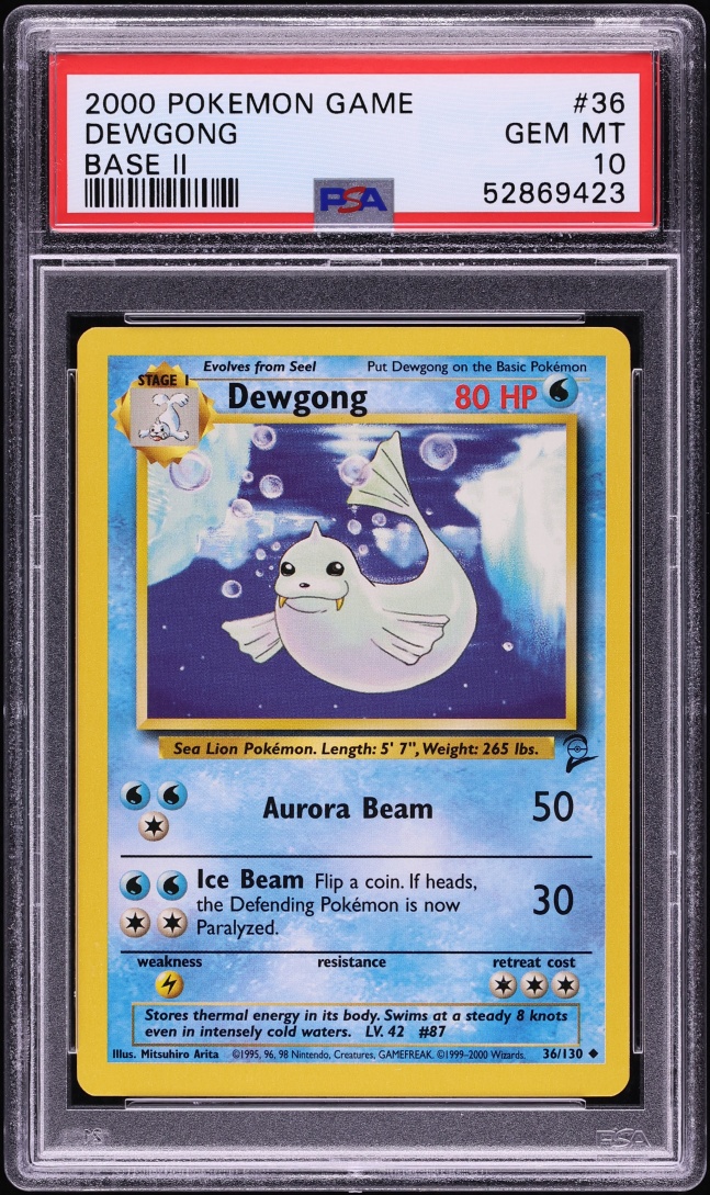 2000 Pokemon Base Set 2 Dewgong #36 PSA 10 GEM MINT
