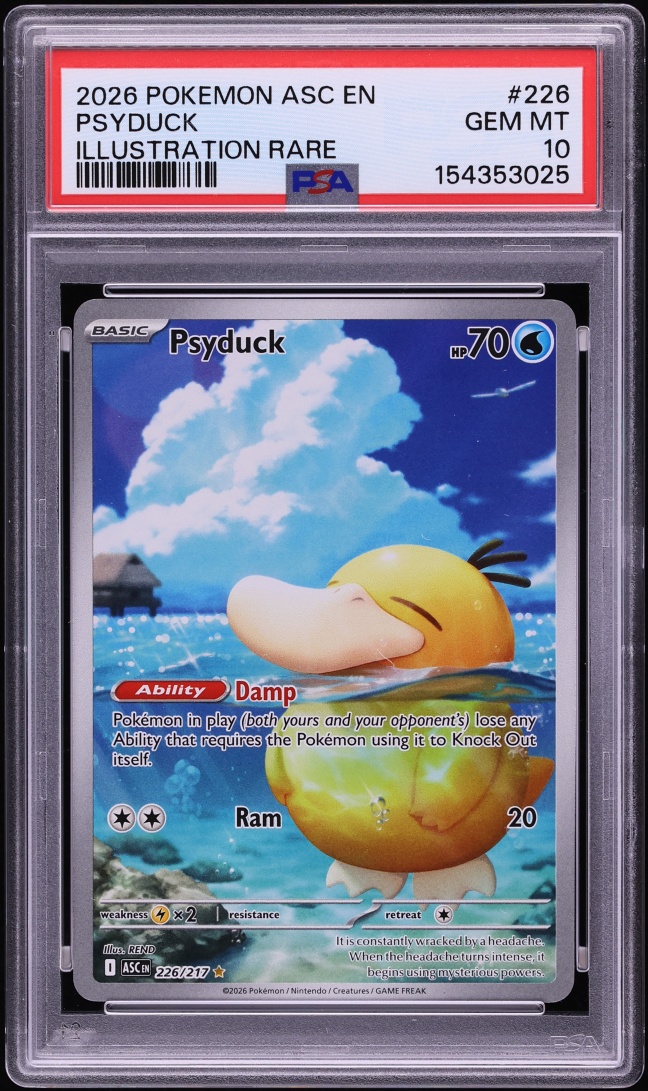 2026 Pokemon Mega Evolution Ascended Heroes IR Psyduck #226 PSA 10 GEM MINT