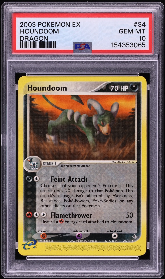 2003 Pokemon EX Dragon Houndoom #34 PSA 10 GEM MINT