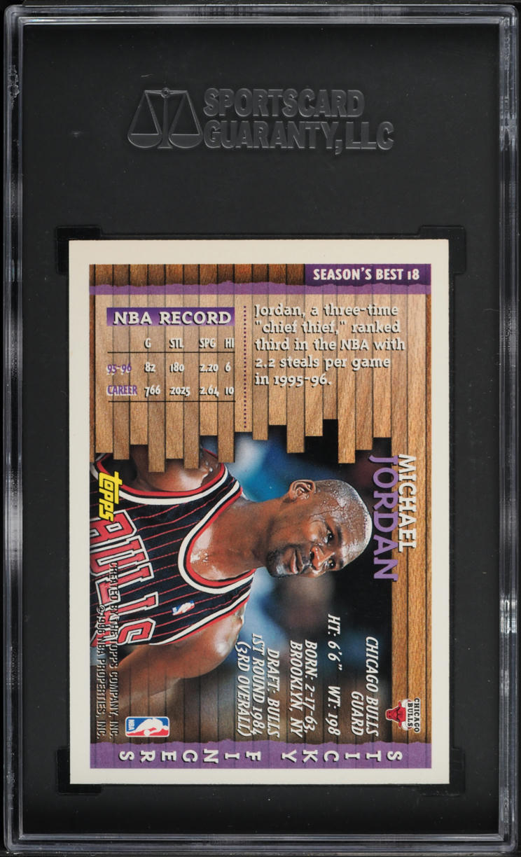 1996 Topps Season's Best Michael Jordan #18 SGC 9 MINT