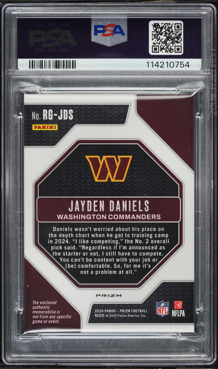 2024 Panini Prizm Gear Jayden Daniels ROOKIE PATCH #RGJDS PSA 9 MINT
