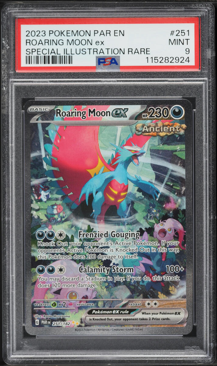 2023 Pokemon Scarlet & Violet Paradox Rift SIR Roaring Moon ex #251 PSA 9 MINT