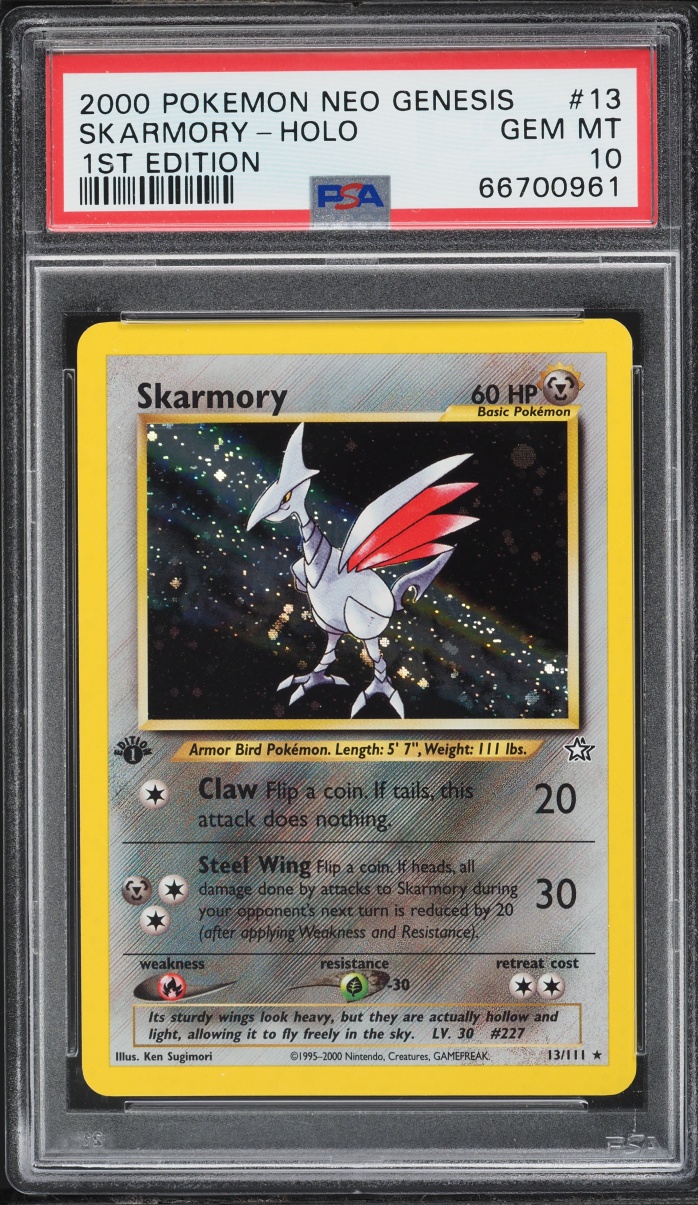 2000 Pokemon Neo Genesis 1st Edition Holo Skarmory #13 PSA 10 GEM MINT