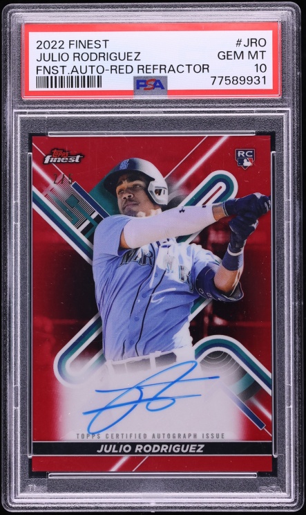 2022 Finest Red Refractor Julio Rodriguez ROOKIE AUTO /5 #FA-JRO PSA 10 GEM MINT