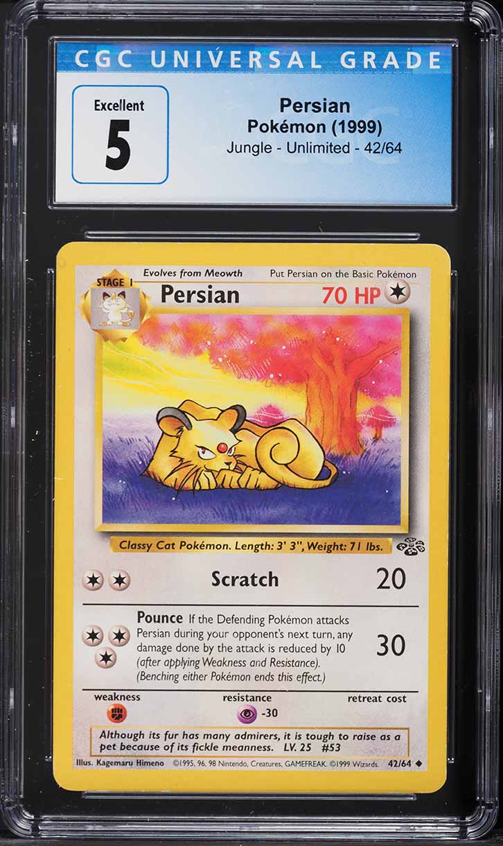 1999 Pokemon Jungle Persian #42 CGC 5 EX