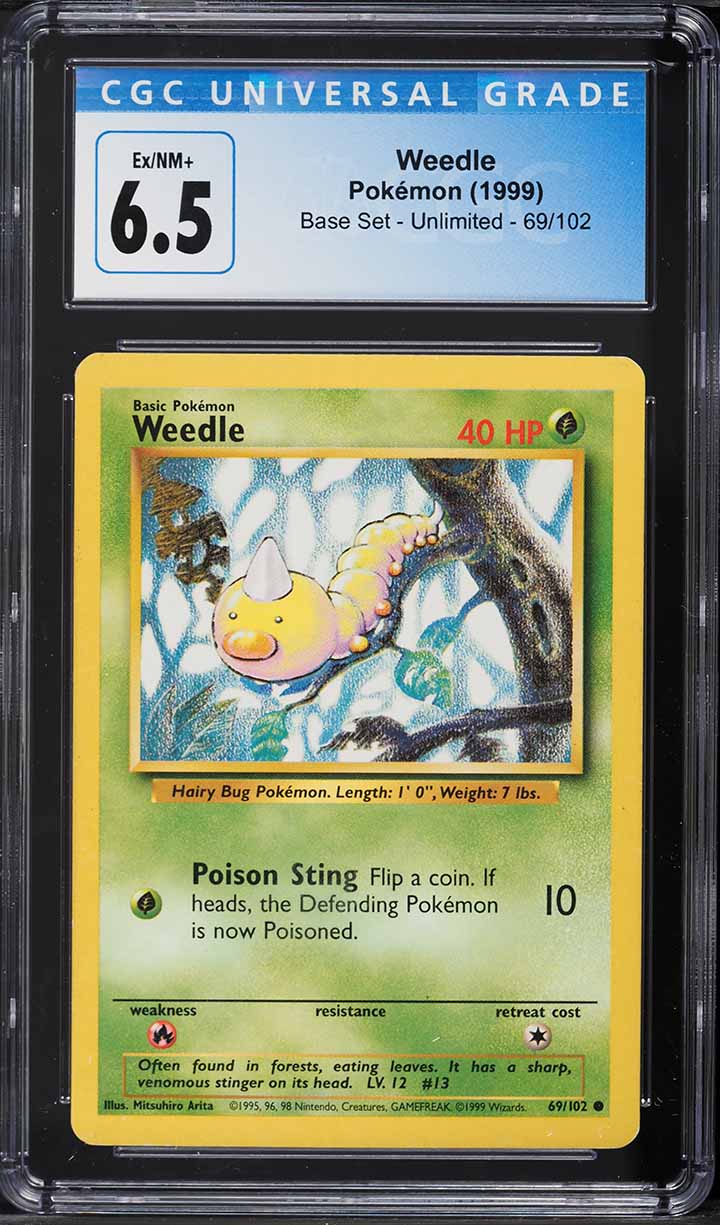 1999 Pokemon Base Set Weedle #69 CGC 6.5 EXMT+