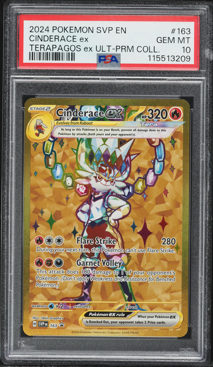 2024 Pokemon SV Promo Ultra Premium Collection Gold Rare Cinderace ex #163 PSA 10 GEM MINT