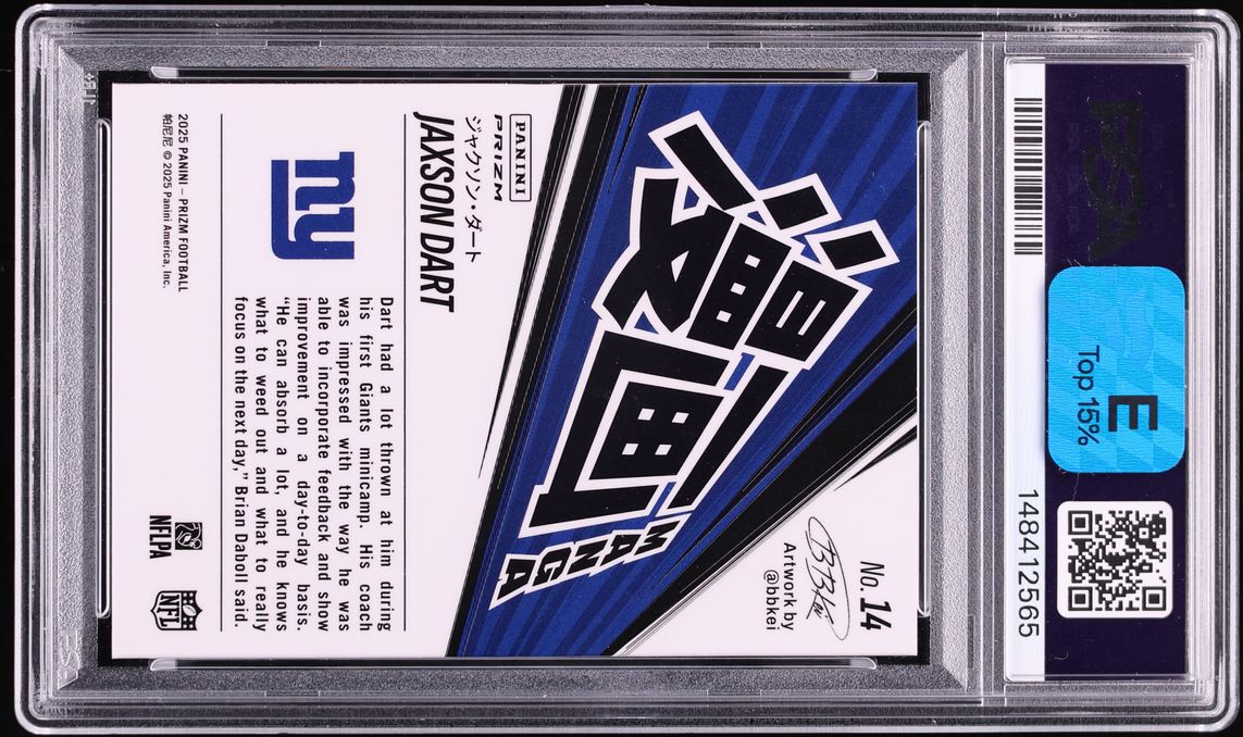 2025 Panini Prizm Manga Horizontal Jaxson Dart ROOKIE #14 PSA 10 GEM MINT