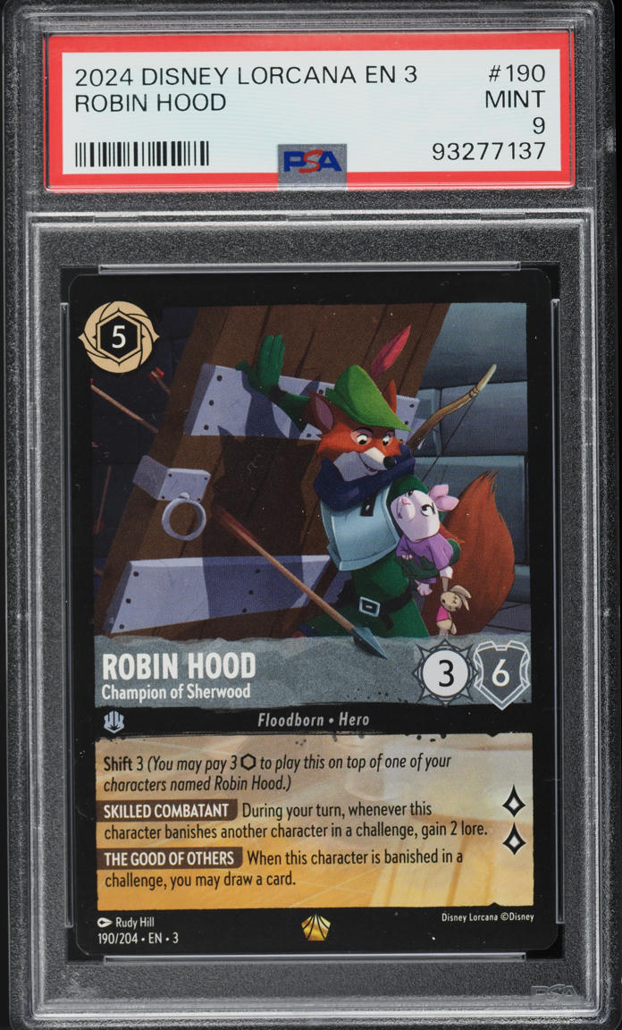2024 Disney Lorcana Into The Inklands Robin Hood #190 PSA 9 MINT