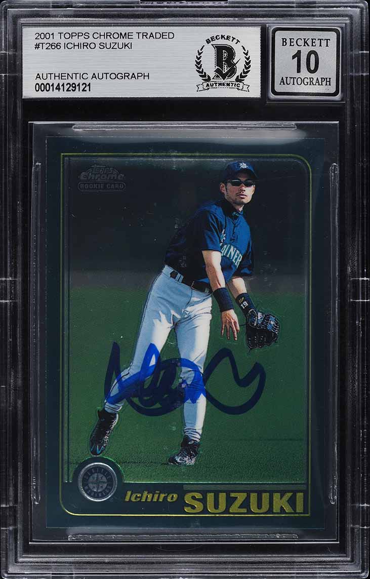 2001 Topps #726 イチロー　ルーキーカード　PRO鑑定済み Ichiro Suzuki Autographed 2001 Topps Gold Rookie Card #726