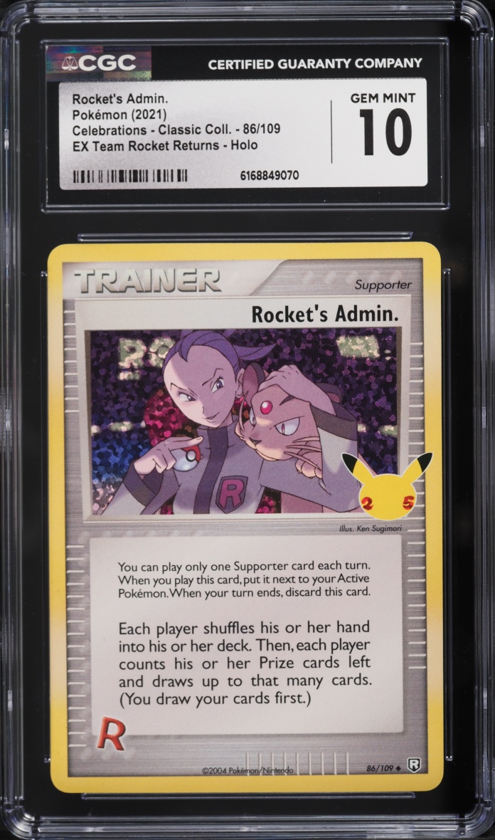2021 Pokemon SWSH Celebrations Classic Collection Holo Rocket's Admin #86 CGC 10 GEM MINT