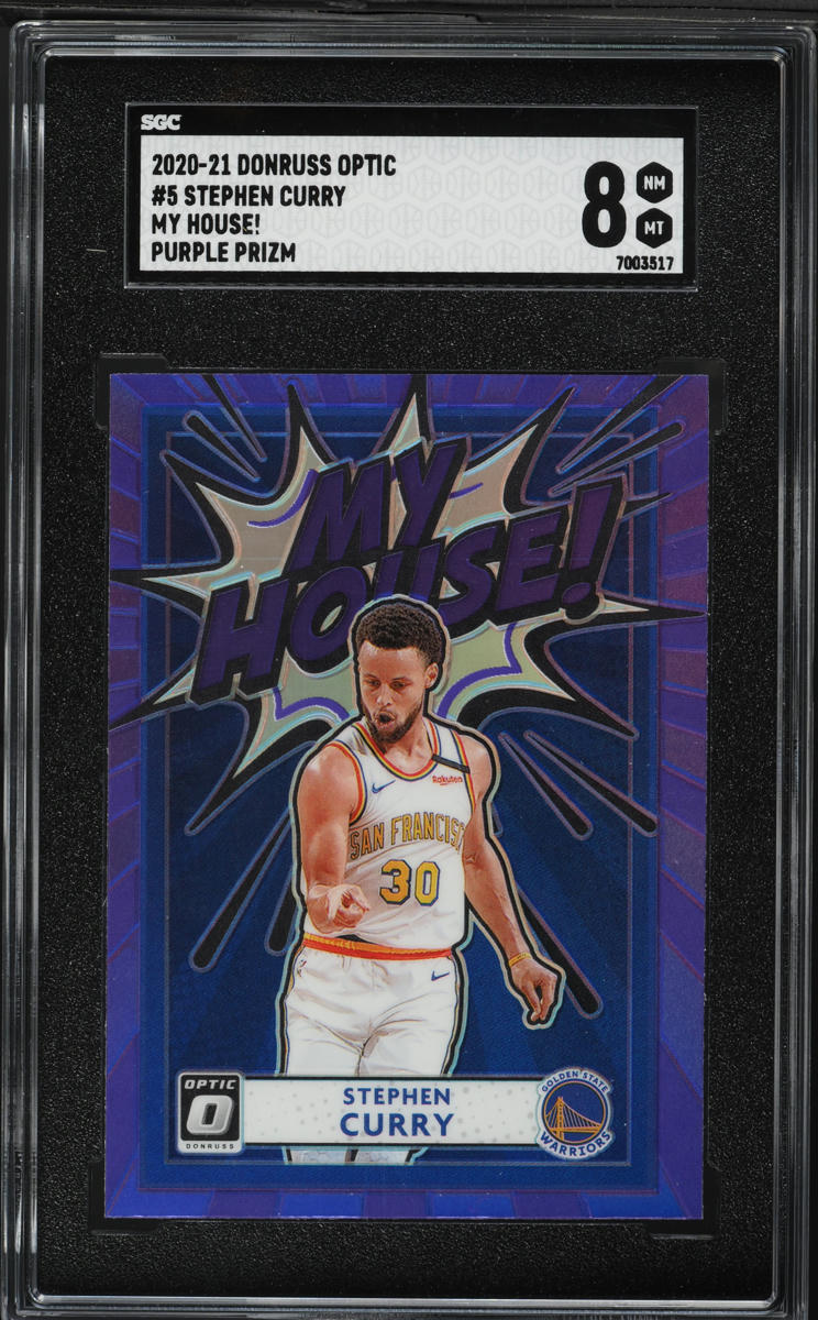 2020 Donruss Optic My House! Purple Prizm Stephen Curry #5 SGC 8 NM-MT