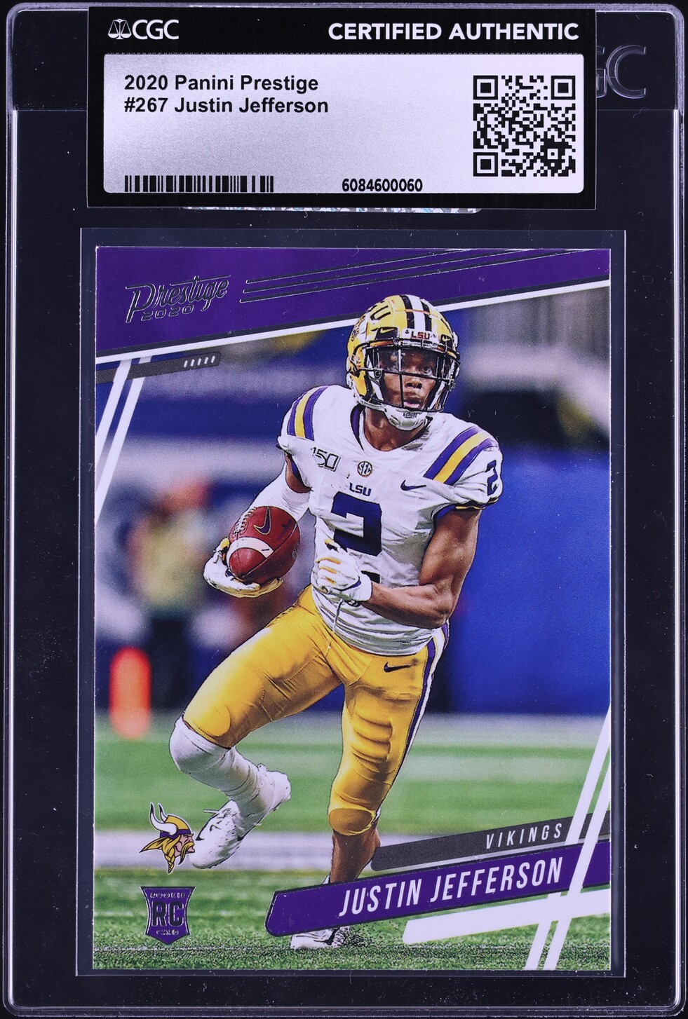 2020 Panini Prestige Justin Jefferson ROOKIE #267 CGC AUTH