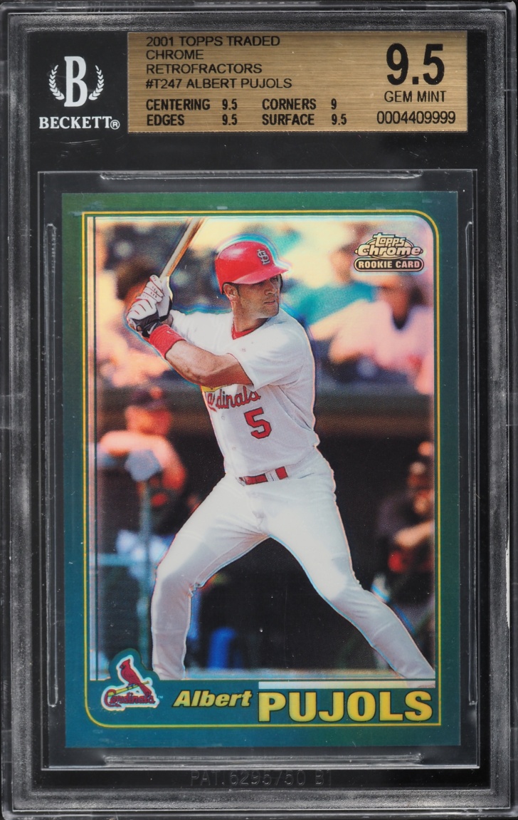 2001 Topps Chrome Traded Retrofractor Albert Pujols ROOKIE #T247 BGS 9.5 GEM MINT