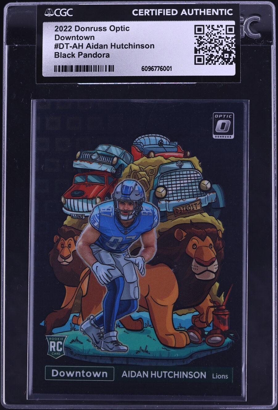 2022 Donruss Optic Downtown Black Pandora Aidan Hutchinson ROOKIE /25 #DT-AH CGC AUTH