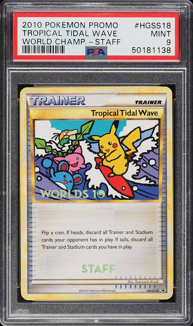 2010 Pokemon World Championships Promo Staff Tropical Tidal Wave PSA 9 MINT