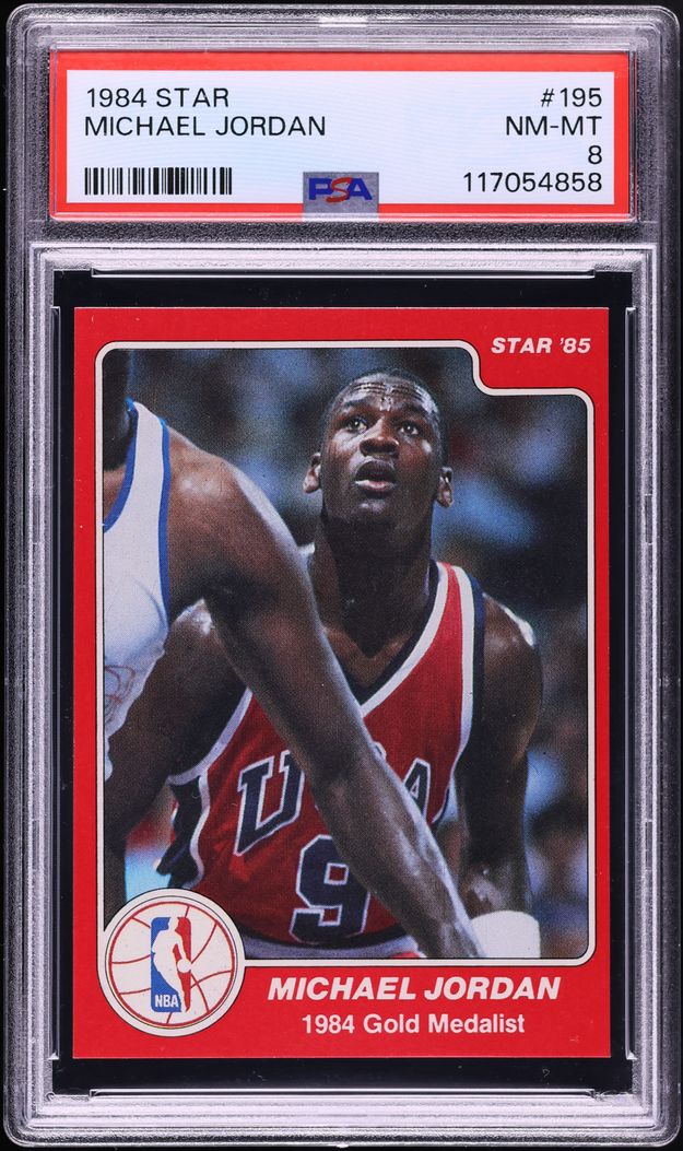 1984 Star Basketball Michael Jordan ROOKIE #195 PSA 8 NM-MT