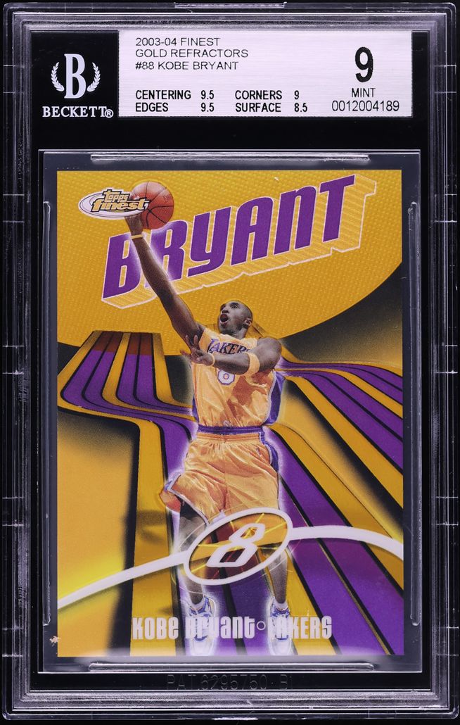 2003 Finest Refractor Gold Refractor Kobe Bryant /25 #88 BGS 9 MINT