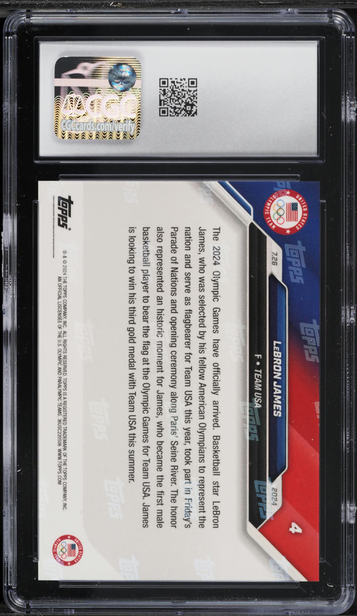 2024 Topps Now Olympic Games LeBron James #4 CGC 10 GEM MINT