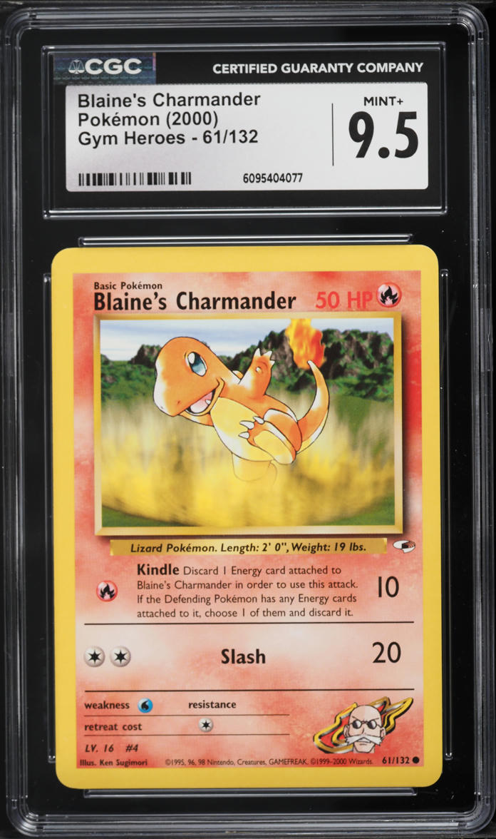 2000 Pokemon Gym Heroes Blaine's Charmander #61 CGC 9.5 MINT+