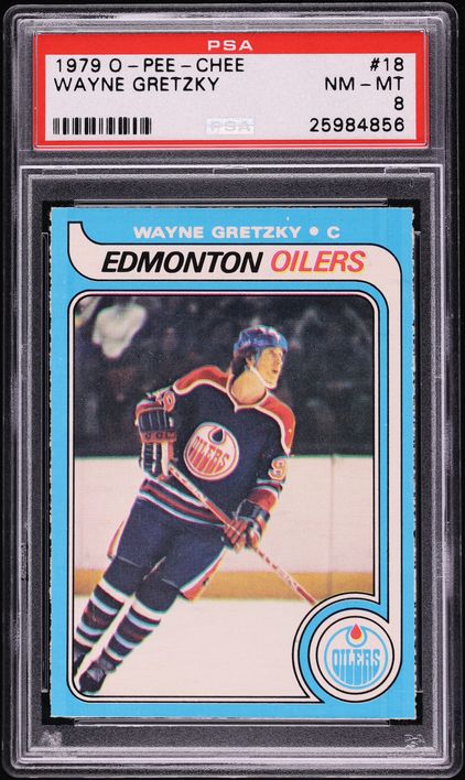 1979 O-Pee-Chee Hockey Wayne Gretzky ROOKIE #18 PSA 8 NM-MT