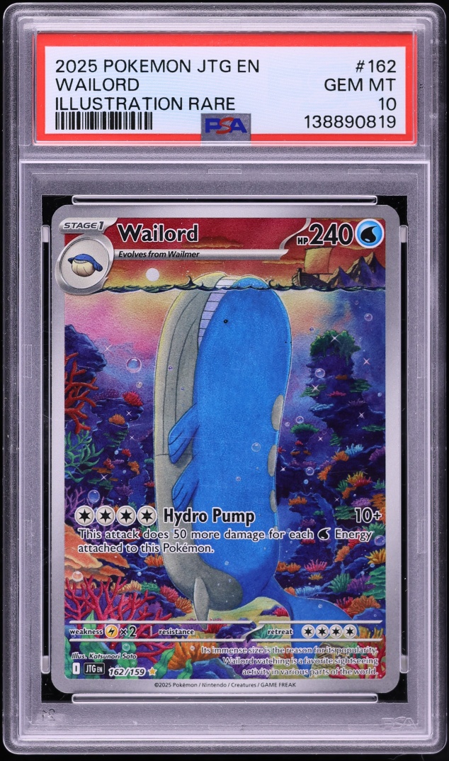 2025 Pokemon Scarlet & Violet Journey Together IR Wailord #162 PSA 10 GEM MINT