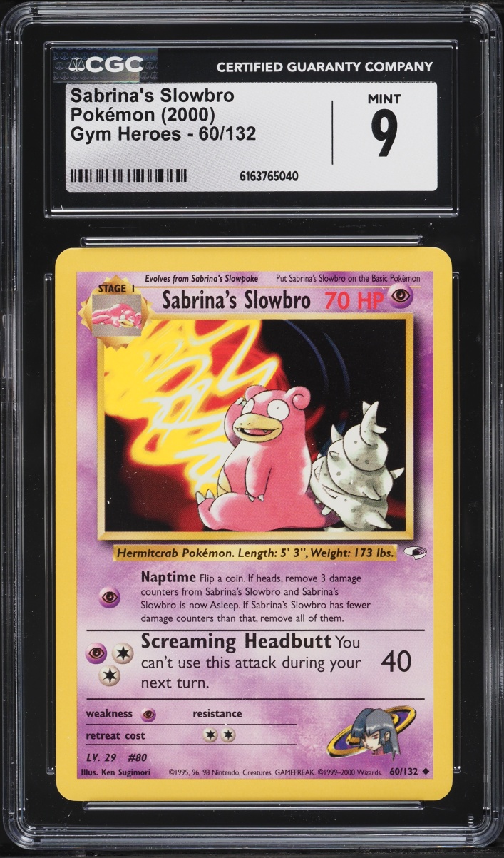 2000 Pokemon Gym Heroes Sabrina's Slowbro #60 CGC 9 MINT