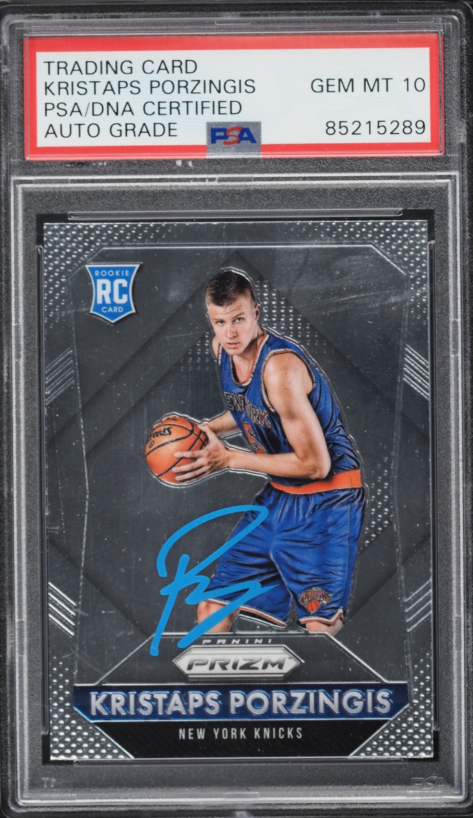 2015 Panini Prizm Kristaps Porzingis ROOKIE AUTO DNA PSA 10 GEM MINT