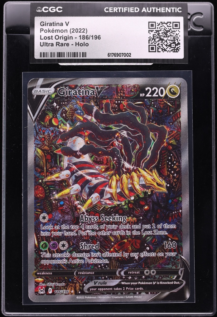 2022 Pokemon Sword & Shield Lost Origin Alt Art Giratina V #186 CGC AUTH