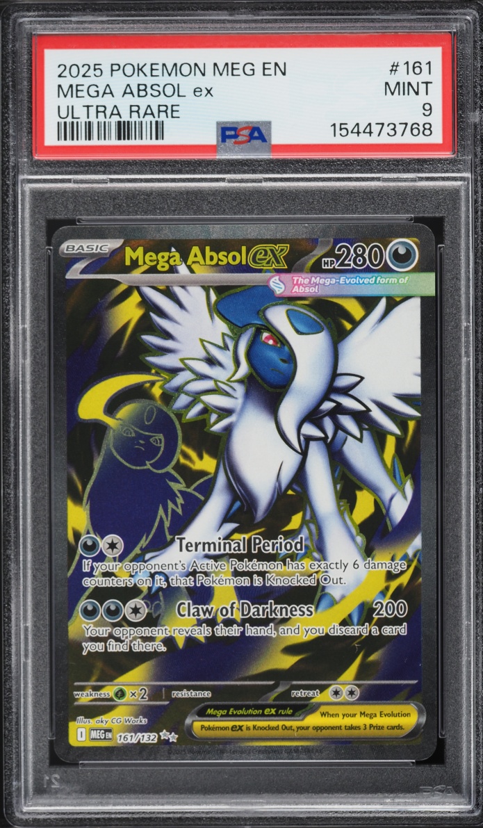 2025 Pokemon Mega Evolution Full Art Mega Absol EX #161 PSA 9 MINT
