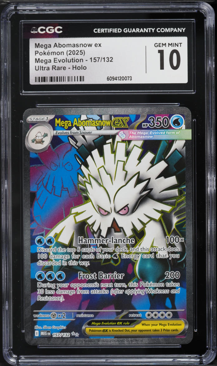 2025 Pokemon Mega Evolution Full Art Mega Abomasnow ex #157 CGC 10 GEM MINT