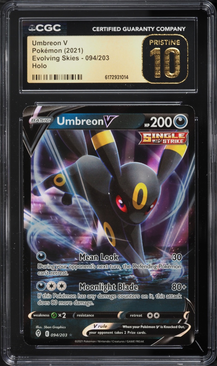 2021 Pokemon Sword & Shield Evolving Skies Holo Umbreon V #94 CGC 10 PRISTINE
