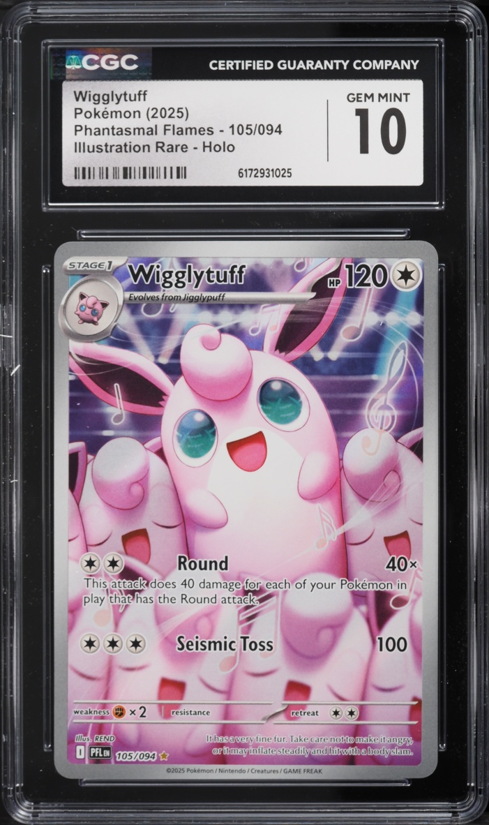 2025 Pokemon Mega Evolution Phantasmal Flames IR Wigglytuff #105 CGC 10 GEM MINT