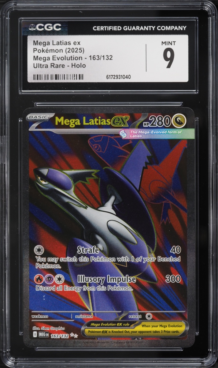 2025 Pokemon Mega Evolution Full Art Mega Latias ex #163 CGC 9 MINT