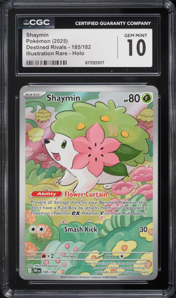 2025 Pokemon Scarlet & Violet Destined Rivals IR Shaymin #185 CGC 10 GEM MINT