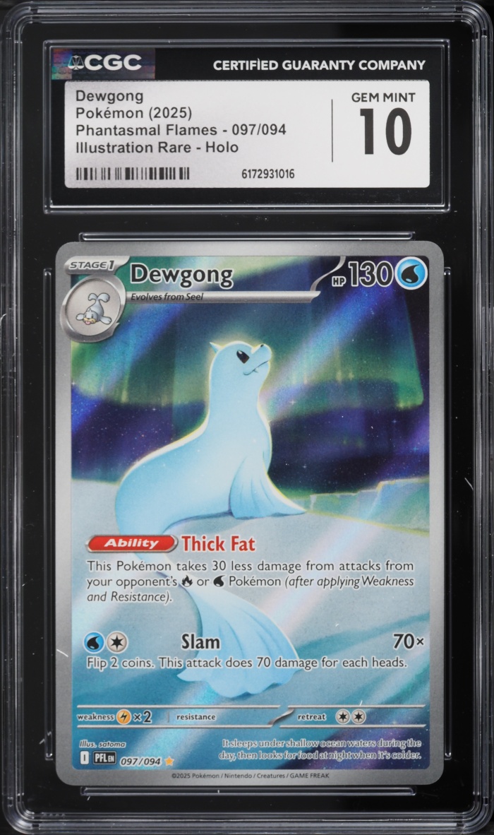 2025 Pokemon Mega Evolution Phantasmal Flames IR Dewgong #97 CGC 10 GEM MINT