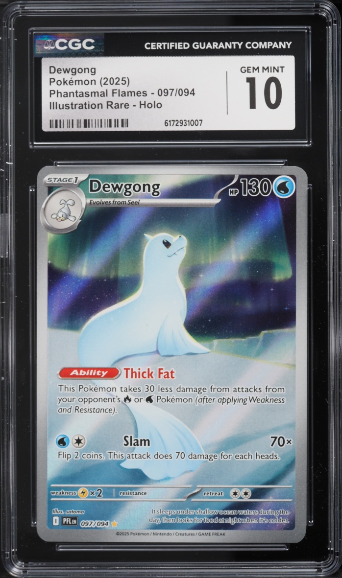 2025 Pokemon Mega Evolution Phantasmal Flames IR Dewgong #97 CGC 10 GEM MINT