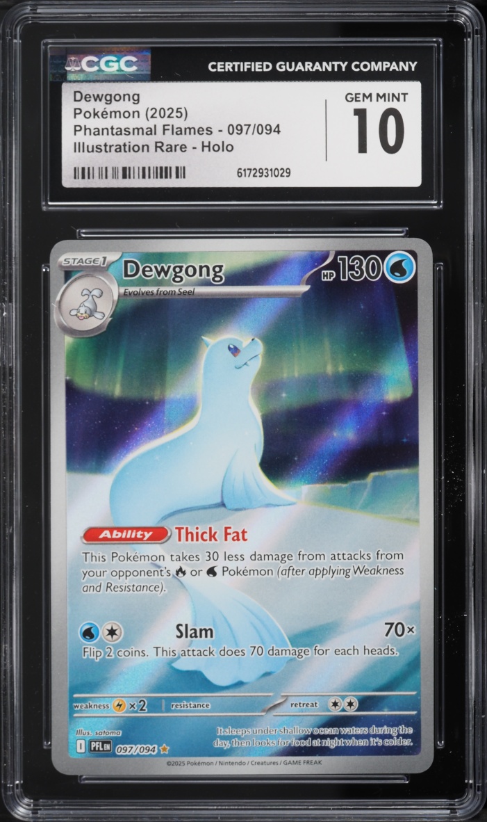 2025 Pokemon Mega Evolution Phantasmal Flames IR Dewgong #97 CGC 10 GEM MINT