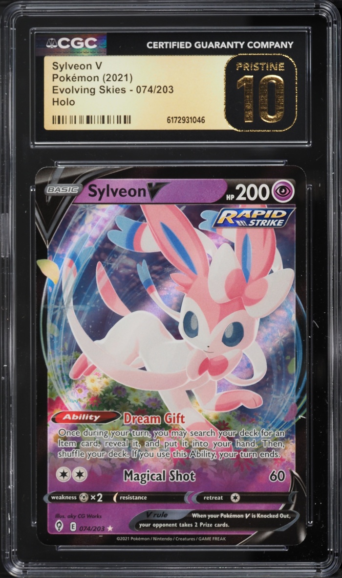 2021 Pokemon Sword & Shield Evolving Skies Holo Sylveon V #74 CGC 10 PRISTINE