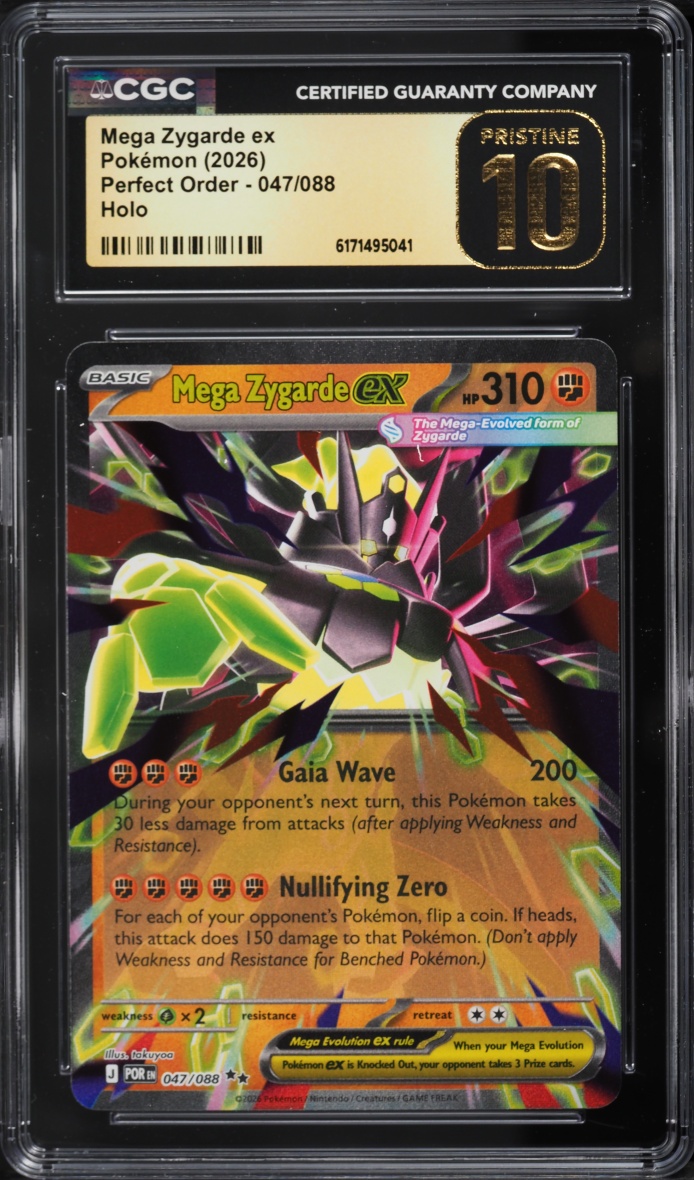 2026 Pokemon Mega Evolution Perfect Order Holo Mega Zygarde ex #47 CGC 10 PRISTINE