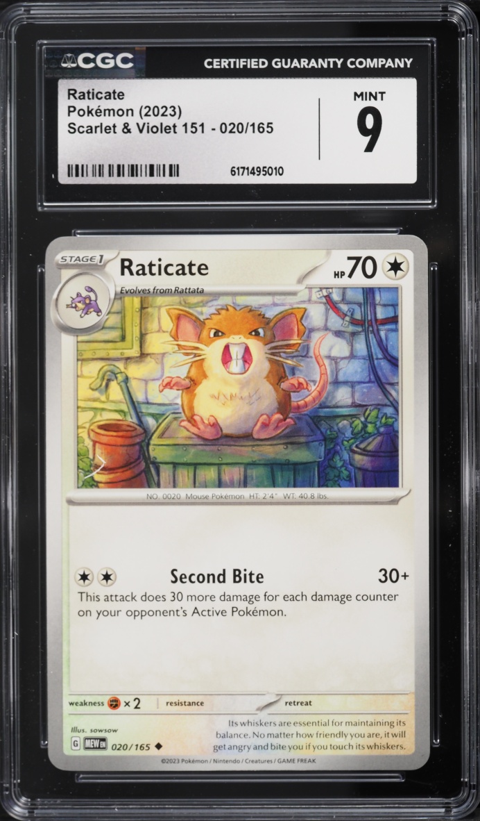 2023 Pokemon Scarlet & Violet 151 Raticate #020 CGC 9 MINT
