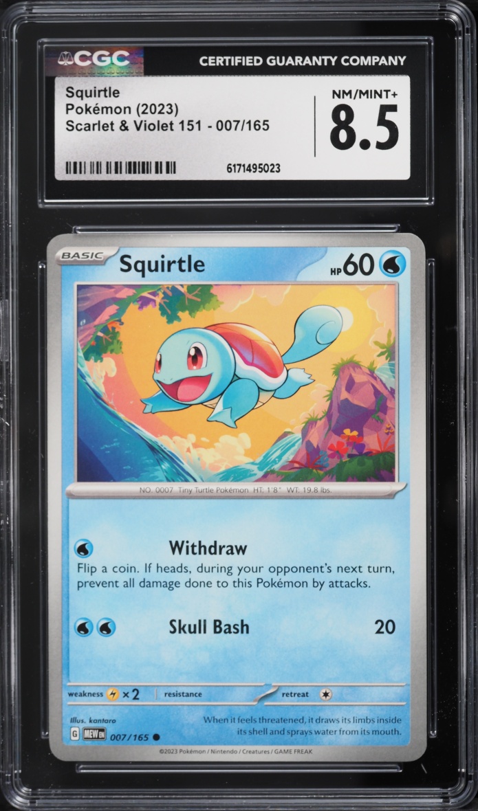 2023 Pokemon Scarlet & Violet 151 Squirtle #007 CGC 8.5 NM-MT+