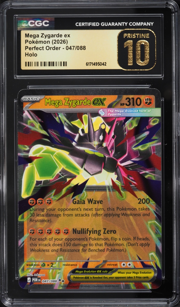 2026 Pokemon Mega Evolution Perfect Order Holo Mega Zygarde ex #47 CGC 10 PRISTINE