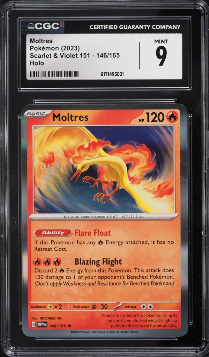 2023 Pokemon Scarlet & Violet 151 Holo Moltres #146 CGC 9 MINT