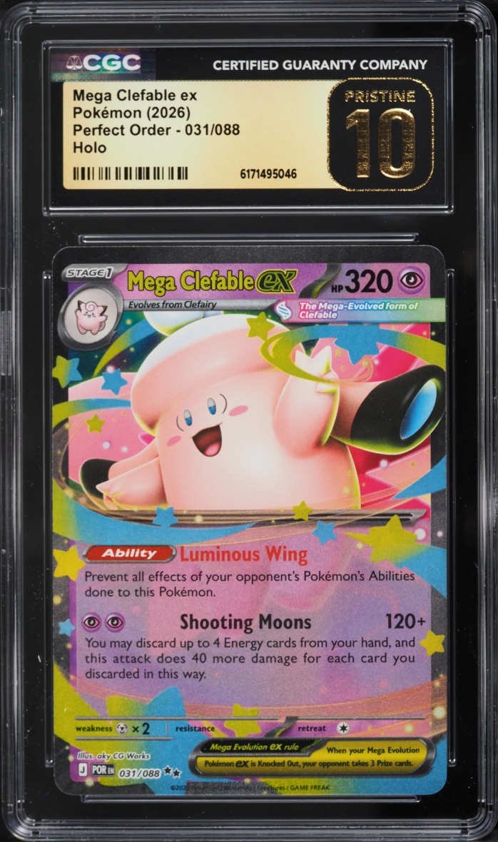 2026 Pokemon Mega Evolution Perfect Order Holo Mega Clefable ex #31 CGC 10 PRISTINE