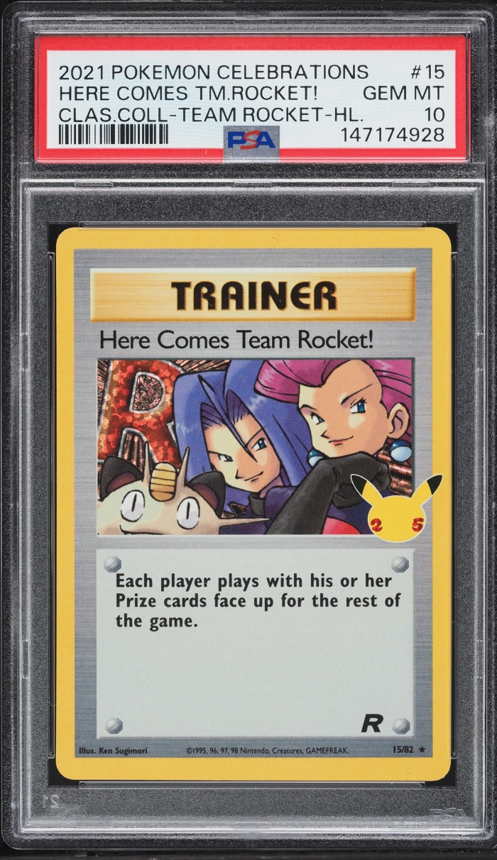 2021 Pokemon SWSH Celebrations Classic Collection Holo Here Comes Team Rocket! #15 PSA 10